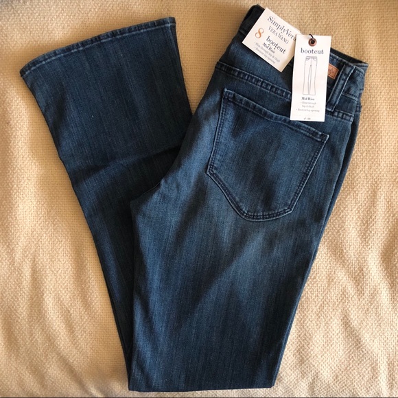 SimplyVera Vera Wang Jeans Bootcut Mid Rise Sz 8S - Picture 3 of 8